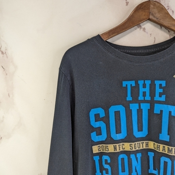 Carolina Panthers T Shirt Mens Medium NFL NFC South On Lock Champions 2015 Nike - Picture 2 of 11